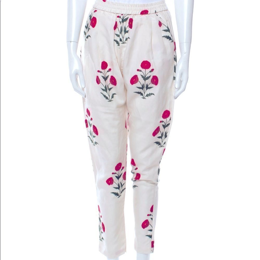RHODE‎ silk and linen printed pants